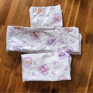 VTG Disney Princess Twin Bedding Set 3-Piece Belle Cinderella Jasmine 1990s